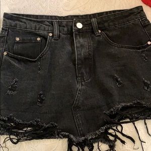 Short black mini skirt